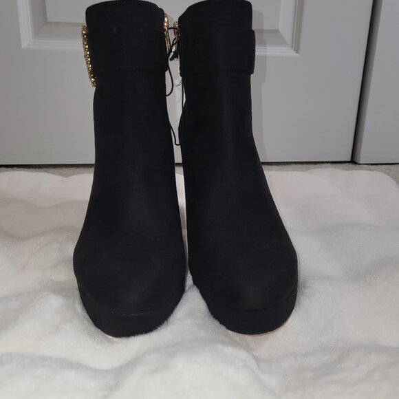 Women's Luminna Embellished Buckle Block-Heel Bootie by Jessica Simpson - Picture 4 of 7